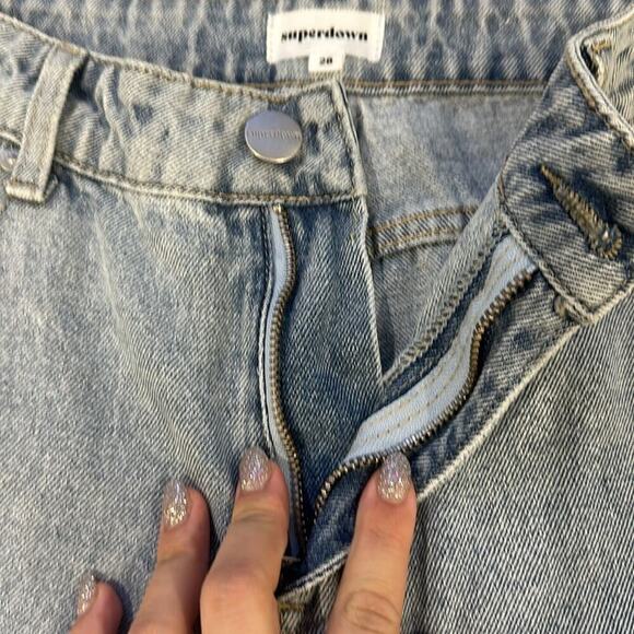 Superdown Dylan Distressed Light Blue Denim Jeans - Trendy & Chic! - Picture 10 of 12